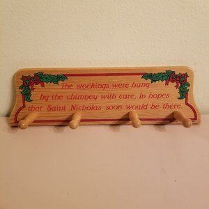 House Of‎ LLoyd 1990 Wooden Christmas Holiday Stocking Hanger Holder Rack Decor